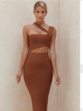 House Of CB Aina Cut Out Midi Bandage Dress Small NWOT